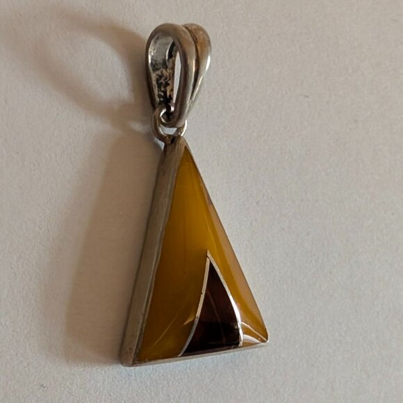 Valerio Polish Amber Sterling Silver Pendant - Picture 2 of 10